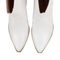 thumbnail image 4 of Soda Women's Pointy Toe Cowboy Mid Calf Stacked Heel Booties, White ,  8.5 M US, 4 of 5