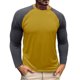 thumbnail image 1 of Blusas y camisas de manga larga con cuello redondo para hombre, blusa informal de poliéster con bloques de color y manga larga con cuello redondo., 1 of 6