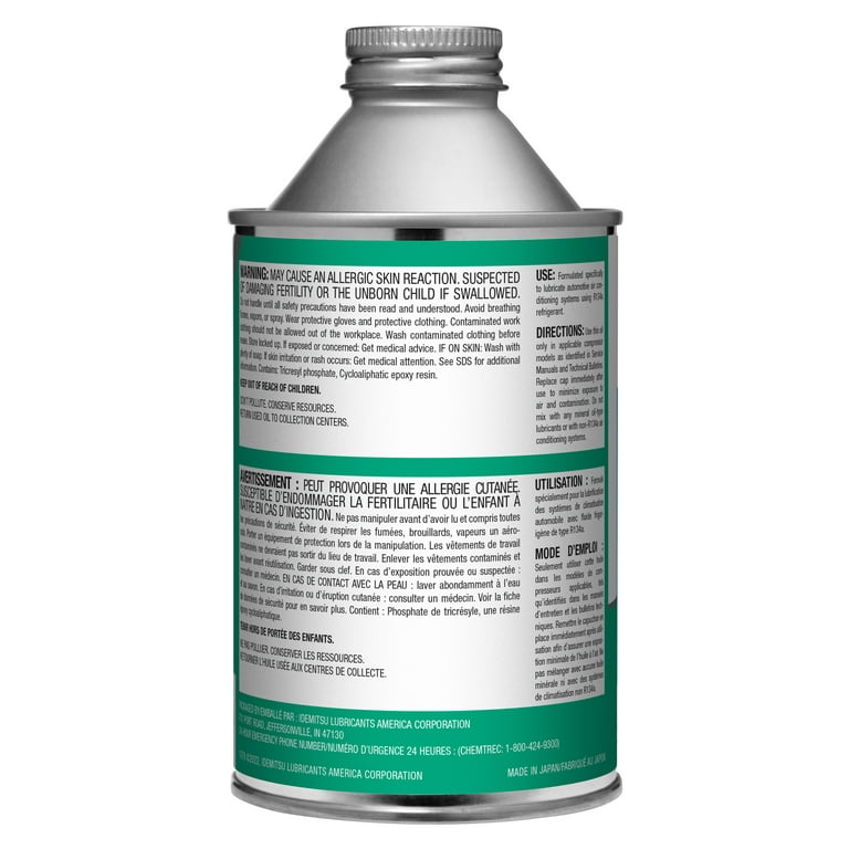 Idemitsu Pag Compressor Oil 134a, Hermetic Refrigerant Freon
