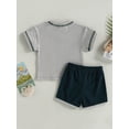 thumbnail image 4 of Bagilaanoe 2pcs Toddler Baby Boy Girl Short Pants Set Short Sleeve T-Shirts Tops + Shorts 6M 12M 18M 24M 3T Kids Casual Summer Outfits, 4 of 8