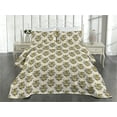 thumbnail image 2 of Ambesonne Tiger Quilted Coverlet 3 Pcs, Wild Cat of Tropical Jungle, Queen Size, Cream Mustard Dark Grey, 2 of 4