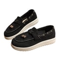 thumbnail image 5 of Ladies 2026 Summer Flat Shoes Solid Color Vintage Ethnic Low Cut Soft Sole Slip On Lightweight Cushioned Orthopedic Arch Support Wide Toe Box Comfort Walking Daily Footwear Black 41, 5 of 9