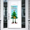 thumbnail image 4 of serony Christmas Themed Front Door Banner Hanging Decor Porch Sign Cloth Ornament Holiday Decoration, Tree, 4 of 7