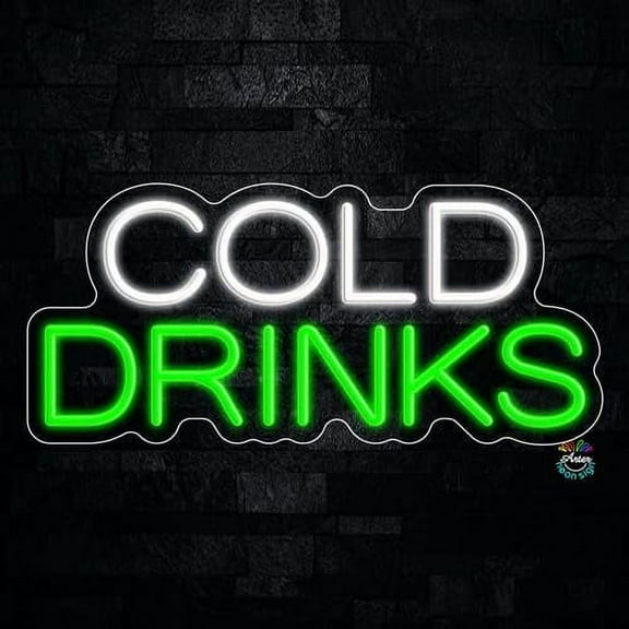 Cold Drinks LED Neon Sign 22"L x 10"H #32179