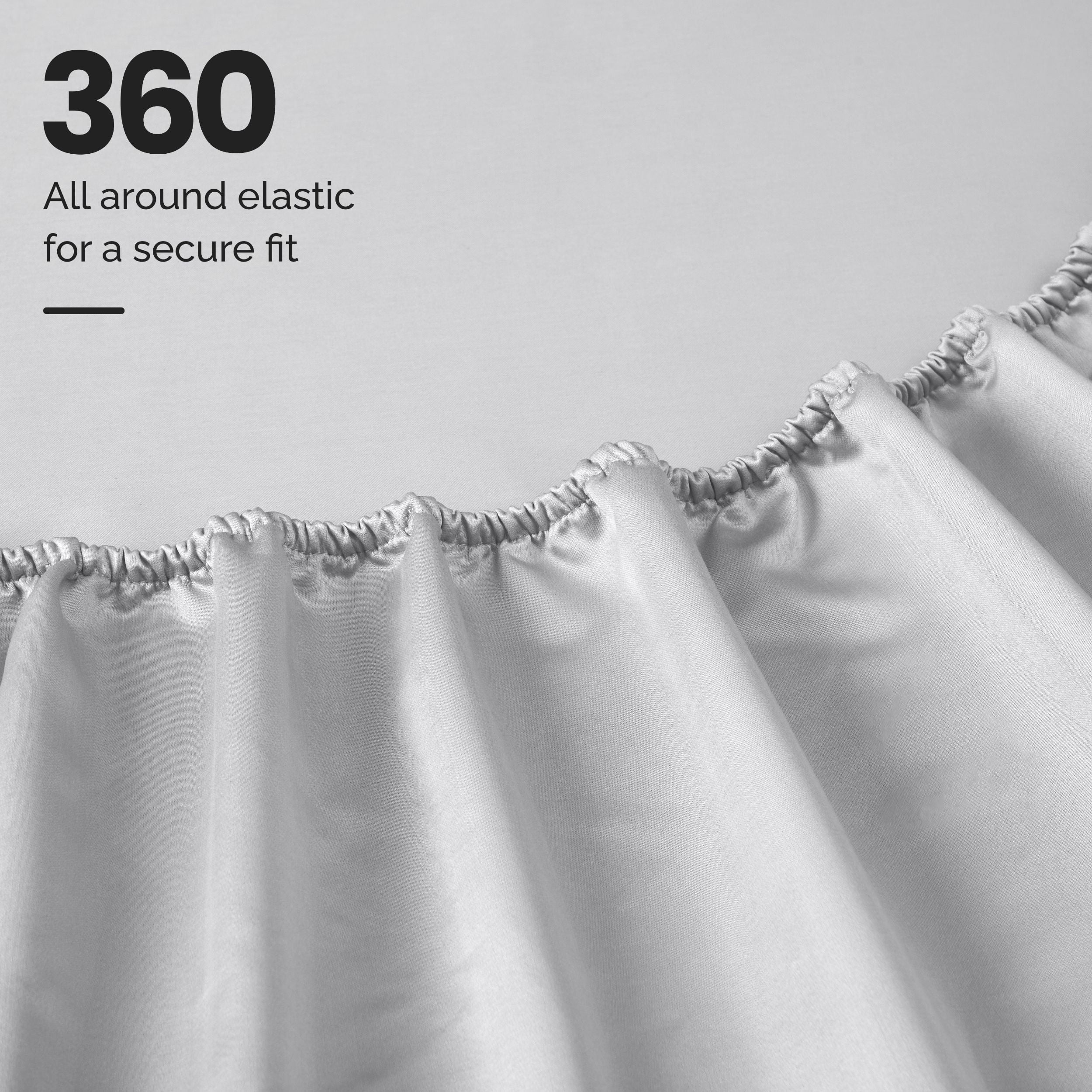 Superior 1000 TC Egyptian Cotton Extra Deep Pocket 20 Inch Sheet Set, Cal King, Platinum
