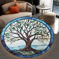 thumbnail image 4 of Round Area Rug, Tree Of Life7 Non-Slip Floor Mat, Soft Washable Carpet for Living Room Bedroom Decor 71 Inch, 4 of 6