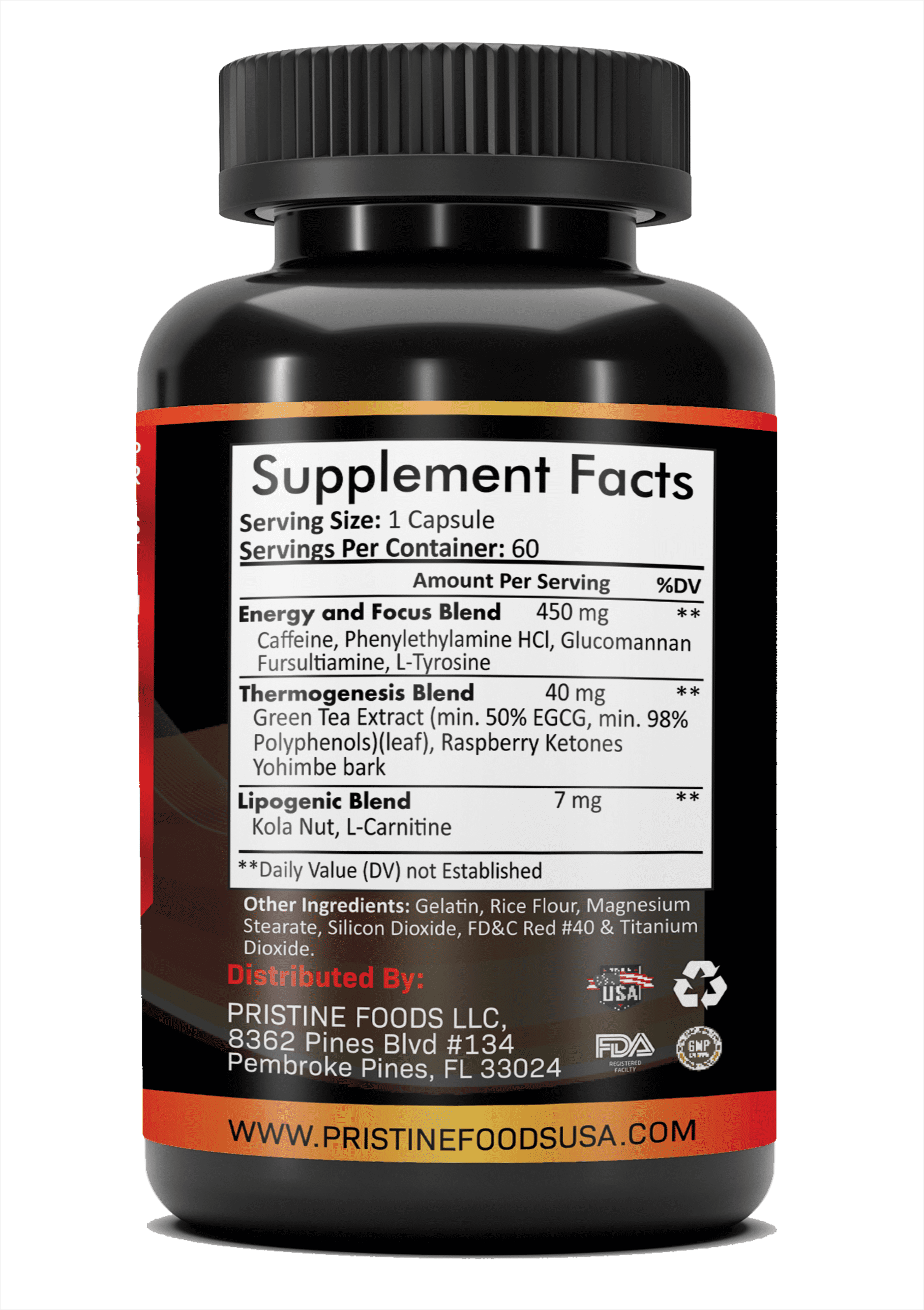 Pristine Foods Oxy Burn Natural Weight Management Supplement, 60 Capsules