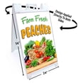 thumbnail image 2 of Farm Fresh Peaches (24" X 36") Standard A-Frame Signicade, Includes Decal Applied To Stand, 2 of 4