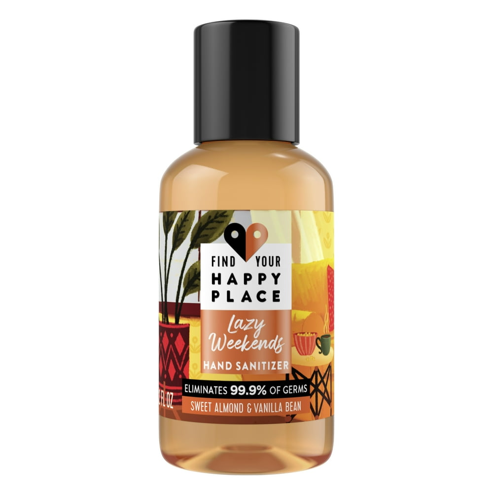 Find Your Happy Place Hand Sanitizer Lazy Weekends Sweet Almond And