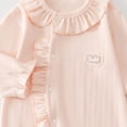 thumbnail image 4 of KPOPLK Infant Baby Girl Pajamas One Piece Girls Button Down Long Sleeve Footless Sleepers for 0 3 6 9 12 18 Months Size 9-12 Months,Light Pink, 4 of 4
