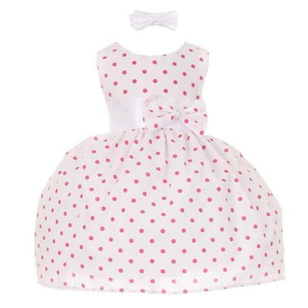 Shanil Inc Baby Girls Fuchsia Polka Dot Headband Special Occasion