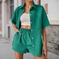 thumbnail image 2 of Women's Casual Shorts Set Comfortable Loose Fit Breathable Summer Outfits Stylish Two Piece Outfits For Home And Travel, 2 of 2