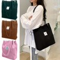 thumbnail image 2 of Corduroy Patch Letter Versatile Shoulder Bag, Large Capacity Stylish Shopping Bag, Solid Color Soft Trendy Crossbody Bag, 2 of 4