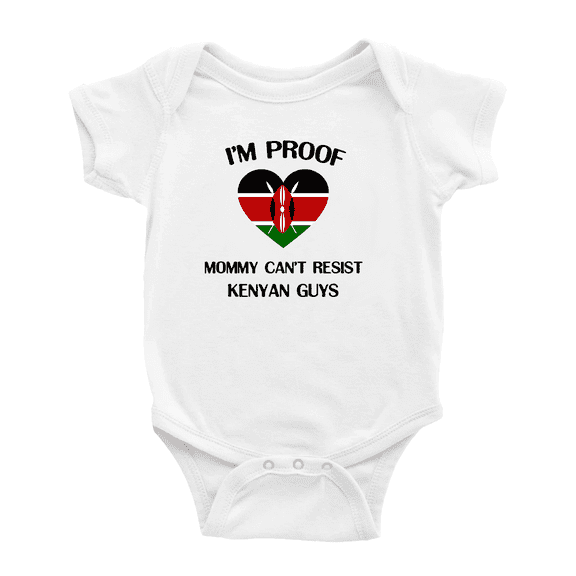 I'm Proof Mommy Can't Resist Kenyan Guys Cute Baby Romper Bodysuit For Boy Girl (White, 18-24 Months)