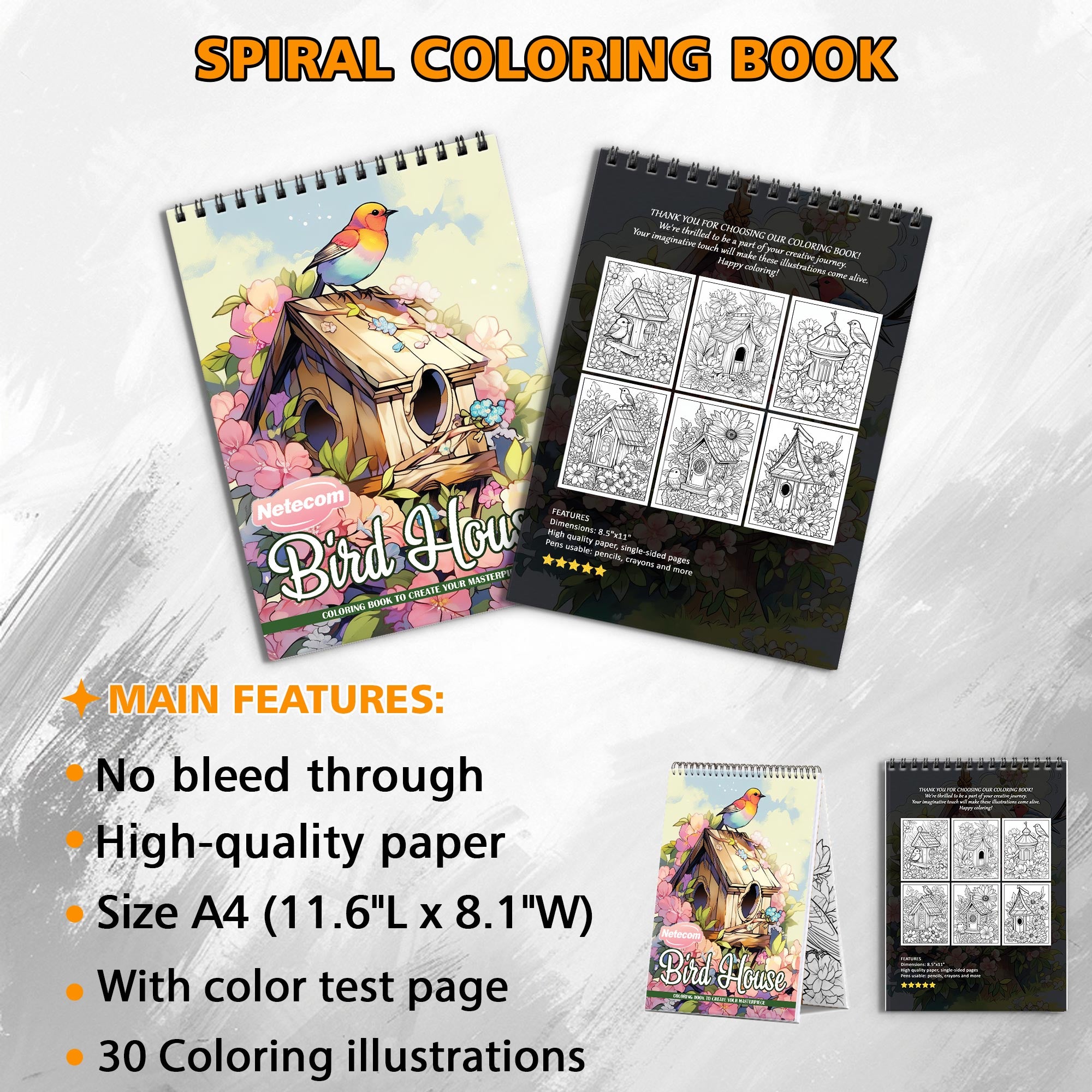 TPLHOUSE Victorian Interior Coloring Book Spiral Bound for Adult, Premium Cover