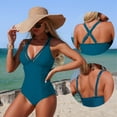 thumbnail image 6 of Felirenzacia Women's One Piece Swimsuit, Athletic Tummy Control Push Up Slimming Bathing Suit with Adjustable Strap,Blue,XL, 6 of 8