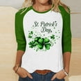 thumbnail image 2 of St. Patricks Day Shirts for Women Shamrock Graphic T-Shirt Raglan 3/4 Sleeve Baseball Shirt Loose Fitting Crew Neck Tops, 2 of 5