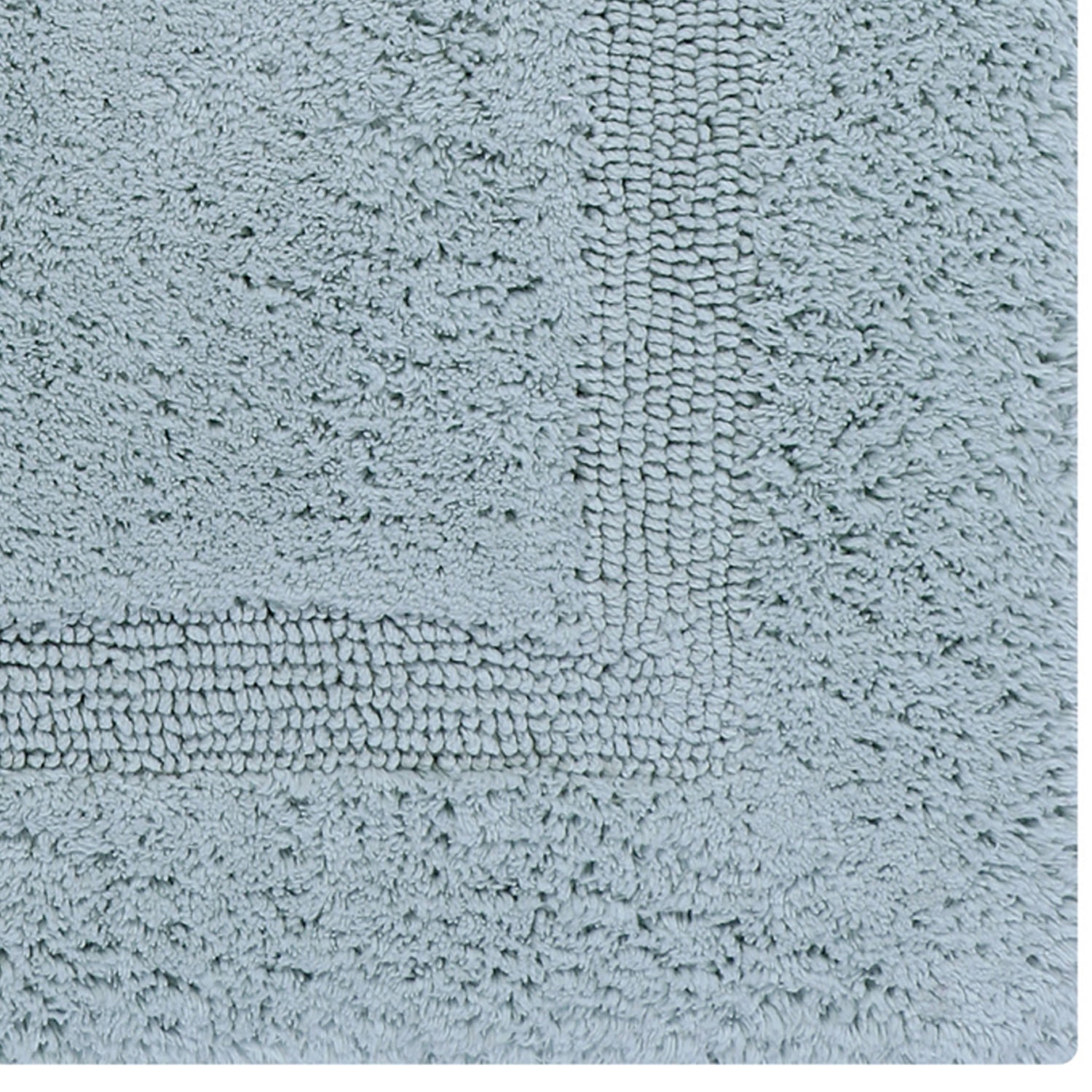 Better Trends 20" x 20" U-Shape Toilet Rug, 100% Cotton Tufted Bathroom Rug, Contour Mat, Water Absorbent, Reversible, Machine Wash (Blue) Lux Collection
