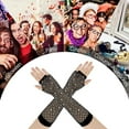 thumbnail image 2 of Yoyauz 80's Fishnet Gloves Women's Party Attire, Fishnet Gloves Costume Accessories, Fingerless Fishnet Gloves, 2 of 6