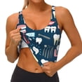 thumbnail image 4 of Fotbe Dental Pattern Womens' Sports Bra Longline Wirefree Padded with Medium Support Sports Moisture-Wicking Workou Vest,Tank Top-Medium, 4 of 9