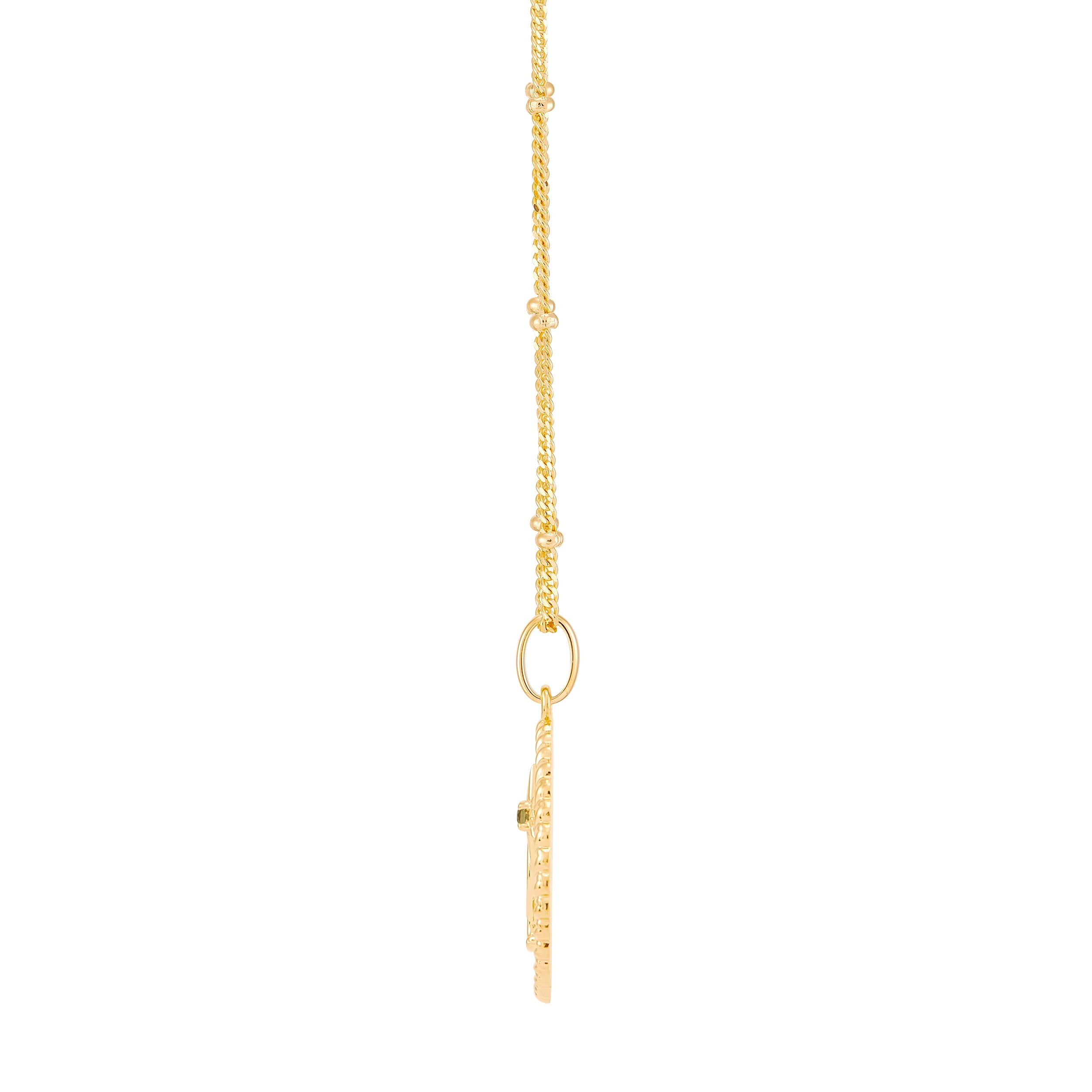 Brilliance Fine Jewelry Leo Symbol Pendant in Sterling Silver and 14K Gold Plate,20"