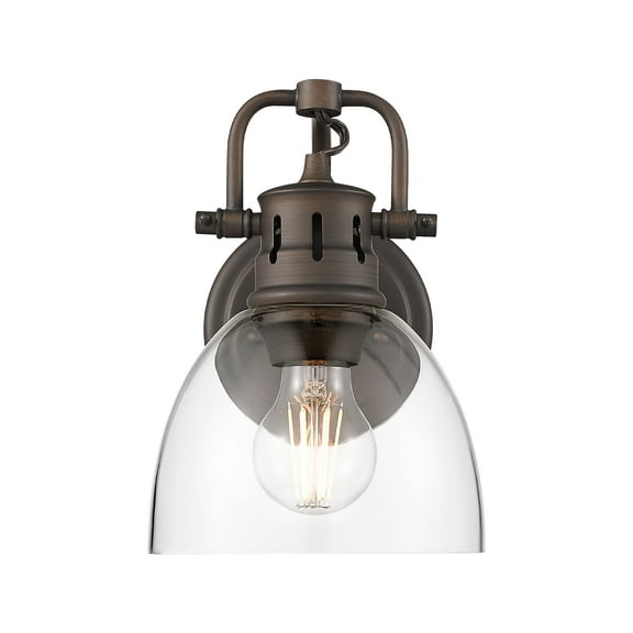 Yep by Golden Lighting Duncan 1-light Vanity in Rubbed Bronze and Clear Glass
