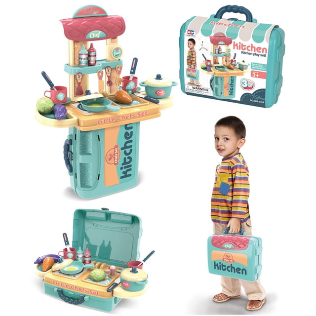 HUASHENG Interactive Parent Child Pretend Toys. Kitchen Doctor Tools Dressing Table Suitcase. Inspiring Imaginative Role Playing. Quality Set For Family Bonding & Entertainment.