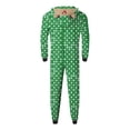 thumbnail image 6 of Odeerbi Christmas Onesie Pajamas for Family Holiday Sleep Jumpsuit Long Sleeve Family Christmas Pajamas Matching Sets Dad Fashion Lattice Print Plush Jumpsuit Sleepwear PJs Set Green, 6 of 6