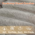 thumbnail image 5 of 71" Corduroy Loveseat Sofa, 3-Seater Cloud Couch, Boneless Sofa in a Box with Deep Seat Memory Foam, No Assembly Required,Camel, 5 of 9