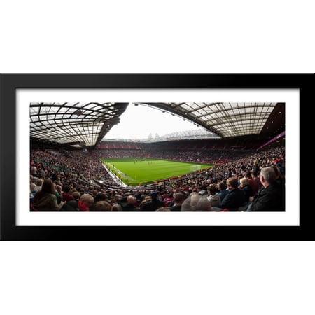 Manchester United Old Trafford 40x20 Large Black Wood Framed Print Art