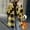Yellow, variant on Womens Plaid Sherpa Lined Coat Button Down Lapel Collar Mid Length Fleece Warm Winter Jacket Black M