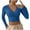 Blue, variant on QLEICOM Women's Loose Long Sleeve Blouse V-Neck Casual Pullover Blouses Shirts Tops White M, US Size 6