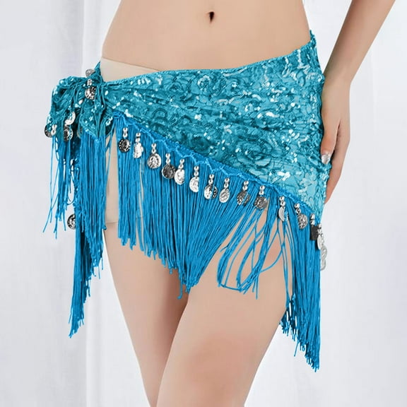 Qulqfy Mini Skirts for Women Sequin Fringe Blue Party Dance Flowy Fall Short Skirt Womens Skirts