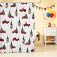 thumbnail image 2 of Erosebridal Christmas Truck Shower Curtain 72Wx72L, Christmas Tree Bathroom Curtain, White Christmas, 2 of 5