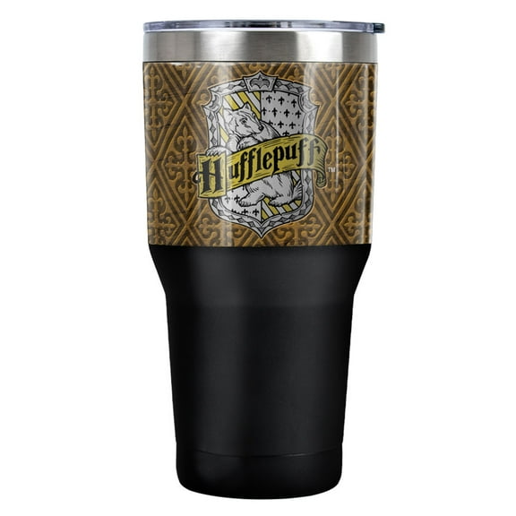 Harry Potter Hufflepuff House Crest Stainless Steel Tumbler 30 oz Coffee Travel Cup, Vacuum Insulated & Double Wall with Leakproof Sliding Lid
