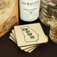 thumbnail image 2 of Torched Georgia Drink Beer From Here 4 Piece Coaster 4"x 4"x .25 Brown, 2 of 3