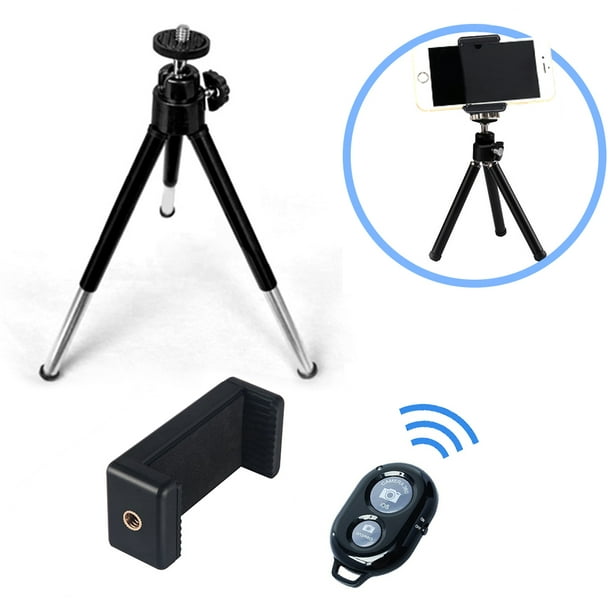 eCostConnection 7" Mini Trépied Extensible + avec Support Universel pour Smartphone et Obturateur de Caméra Sans Fil Bluetooth pour Smartphones et Tissu en Microfibre