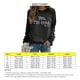 thumbnail image 4 of Sudadera de manga larga con estampado de letras y cuello redondo para mujer, estilo informal, para otoño, color negro, XXL, 4 of 5