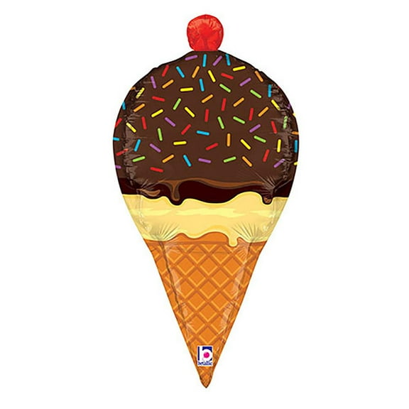 LOONBALLOON Birthday Food Balloons, 33″ DIMENSIONALS SPRINKLES ICE CREAM CONE