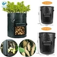 thumbnail image 2 of Deago 2 Pack 7 Gallon Grow Bags, Potato Planter Bags, Planting PE Aeration Pots with Handles and Flap, Garden Bags for Vegetables, Tomatoes, Carrots, Onions (Black), 2 of 9