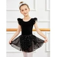 thumbnail image 6 of Oudiya Girls Ballet Leotards Ruffle Sleeve Bow Back Toddler Dance Outfits Leotard with Removable Shinny Skirt Combo 3-11Y, 6 of 9