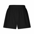 thumbnail image 4 of RYRJJ Womens Lightweight Cotton Linen Shorts Casual Baggy Trendy Short Pants Elastic Waist Comfy Beach Shorts(Black,S), 4 of 6