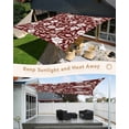 thumbnail image 3 of Red White Floral Sun Shade Sail 6.5'x10' Rectangle Outdoor Shade Canopy, Farmhouse Retro Botanical Leaves Porch Shades Outdoor Sun Blocking Screen, Sunshade Cloth Covers for Patio/Deck/Garden, 3 of 5