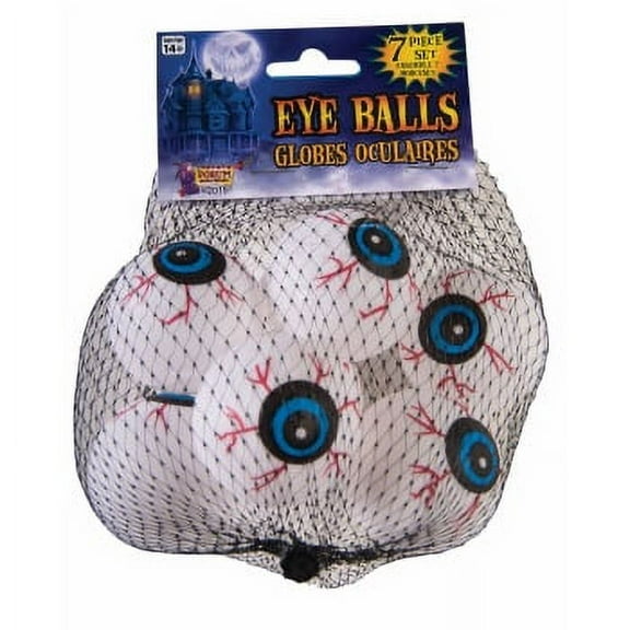 Forum Halloween Haunted House Crazy Eye Balls Decoration Prop, White Red, 7 Pack