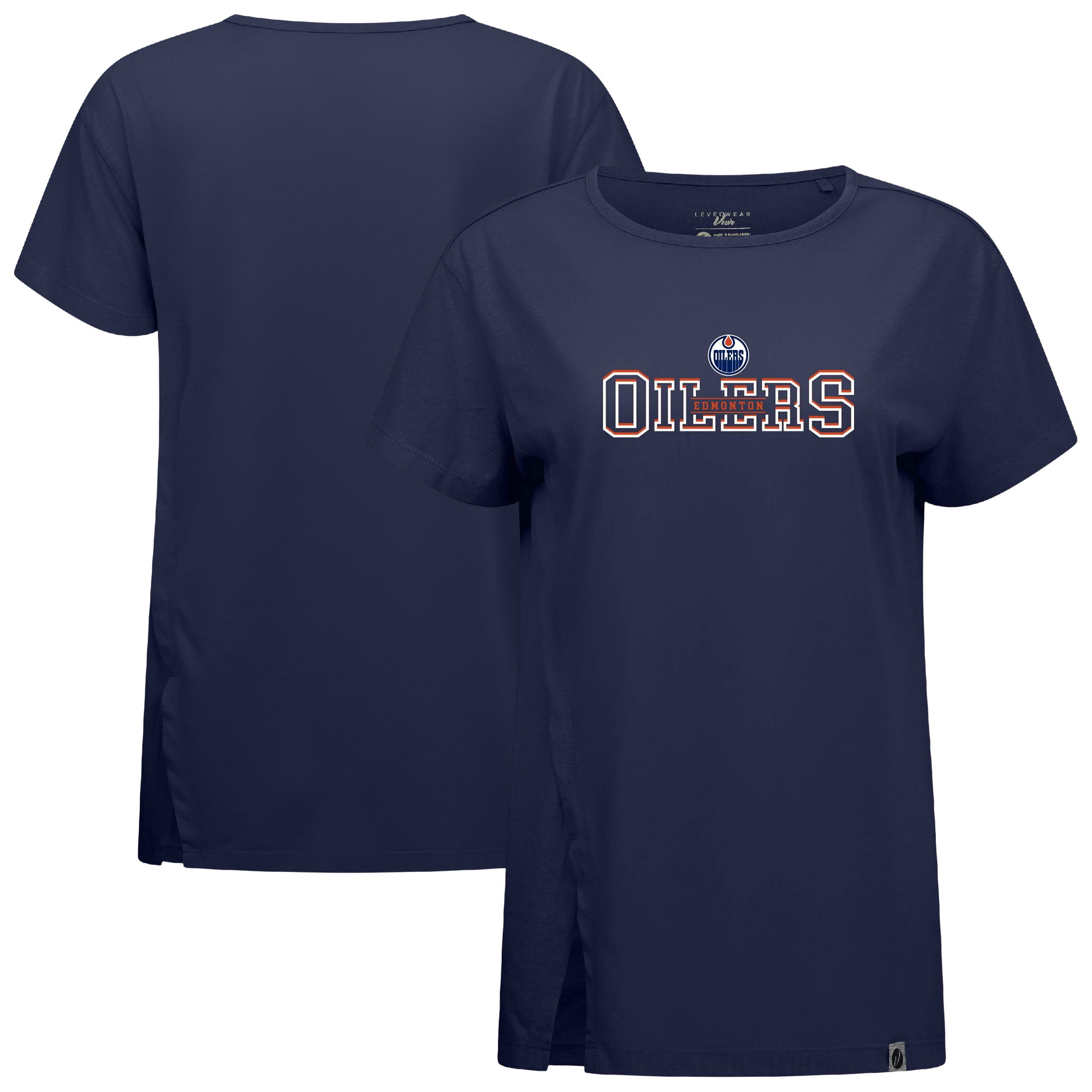 Women's Levelwear Navy Edmonton Oilers Influx Journey T-Shirt