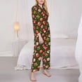 thumbnail image 3 of Honeii red green coffee cup Print Women's Pajama Sets Long Sleeve Button Down Sleepwear Nightwear Soft Pjs Lounge Sets 2PCS-XX-Large, 3 of 7