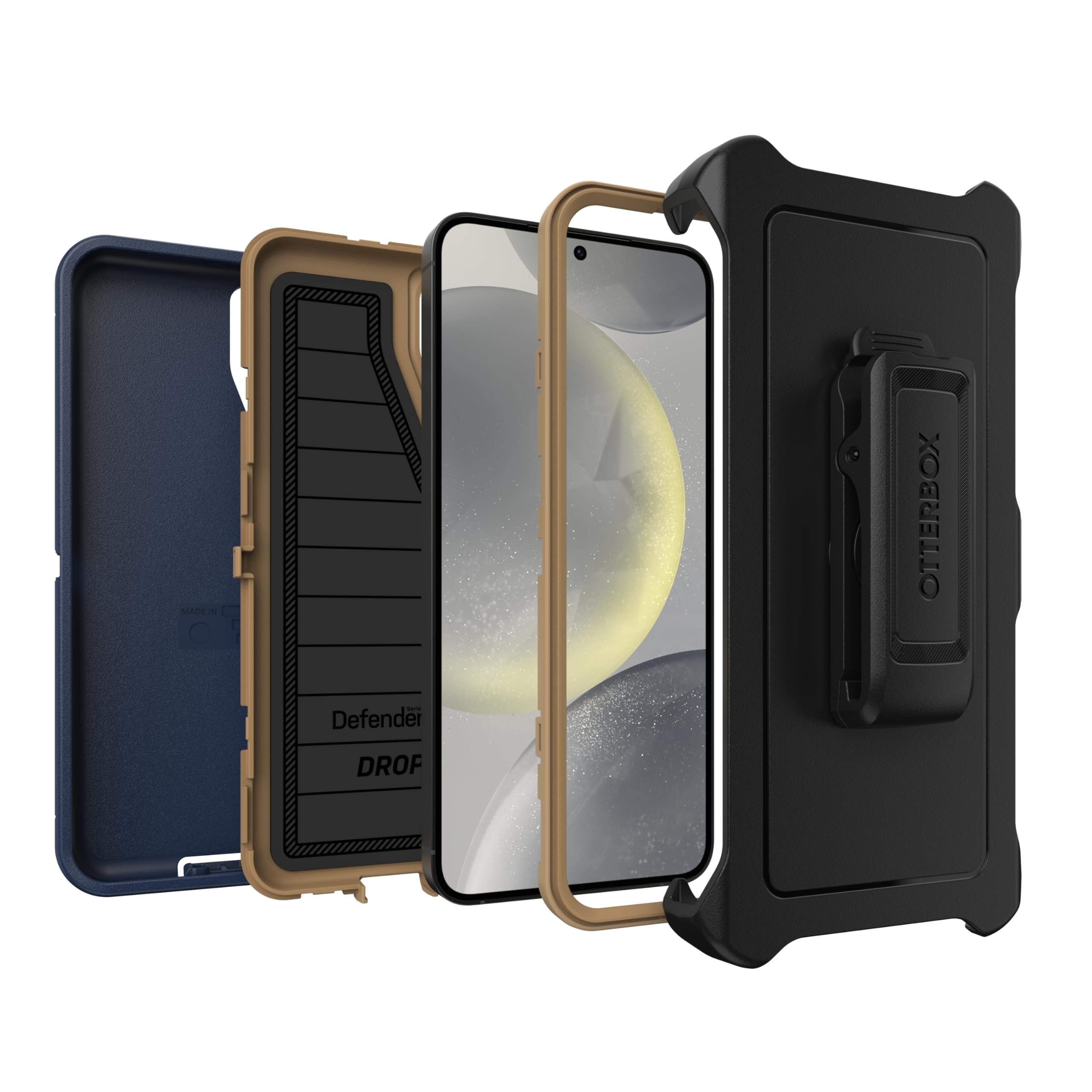 OtterBox Samsung Galaxy S24+ Only - Defender Series Case - Blue Suede Shoes - Screenless - Rugged & Durable - with Port Protection - Holster Clip Includes - Microbial Defense Protection