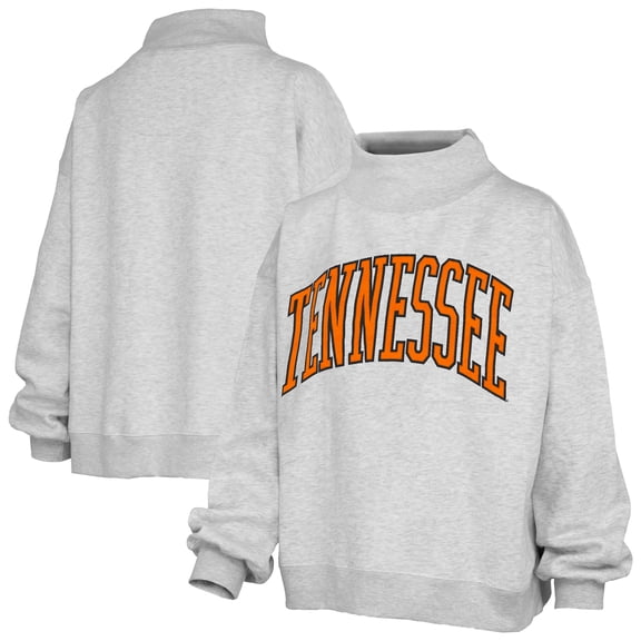 Women's Pressbox Heather Gray Tennessee Volunteers Oversized Nelson Mock Neck Sweatshirt