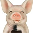 thumbnail image 6 of Exhart Solar Pig Garden Statue Holding a Glass Jar with Eight LED Firefly String Lights, 7 by 10.5 inches, Resin, Multicolor, 6 of 8