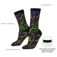 thumbnail image 4 of Logiee Neon Mardi Gras Print Adult Socks for Men & Women,Calf Socks, Ankle Socks,Boots Socks,Breathable Casual Sock,Unisex Crew Socks, 4 of 6